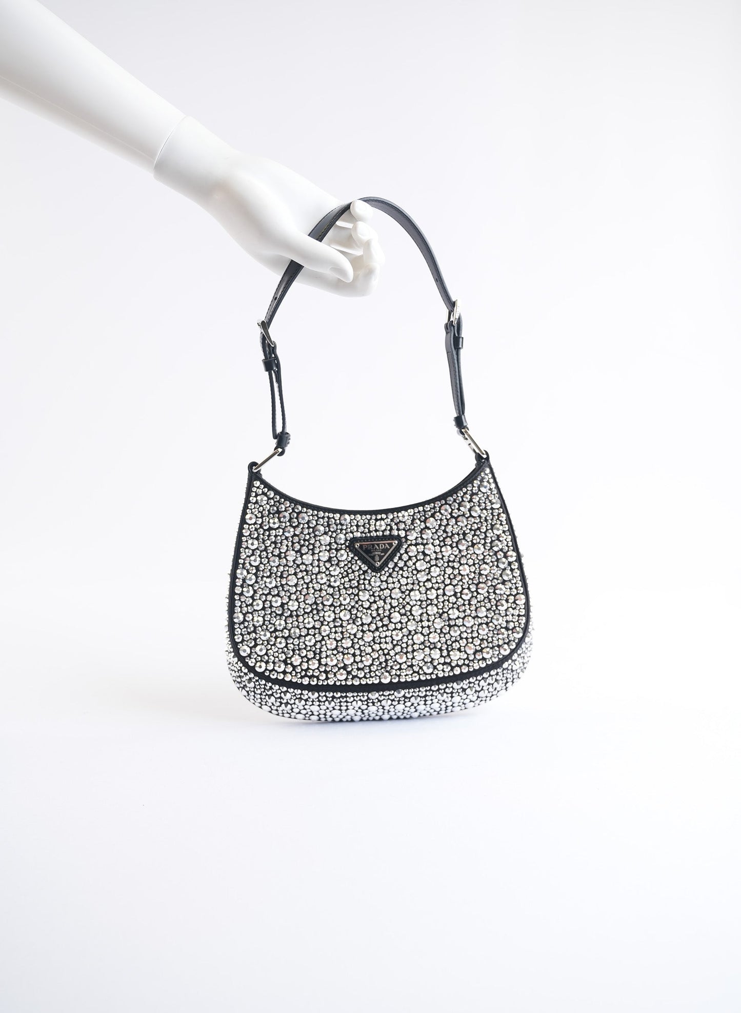 Prada Cleo Satin Bag With Crystals