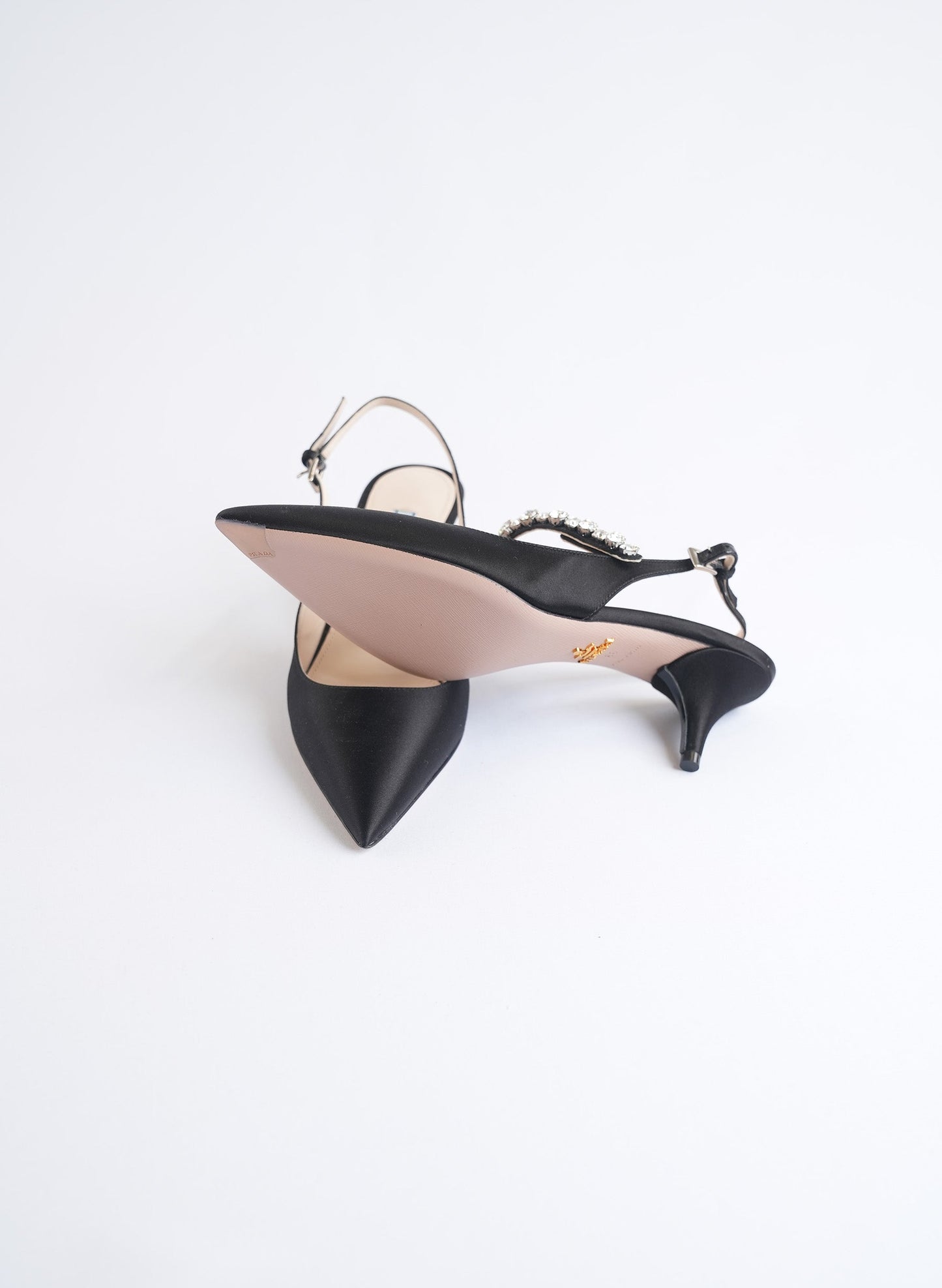 Prada Crystal Embellish Kitten Heel