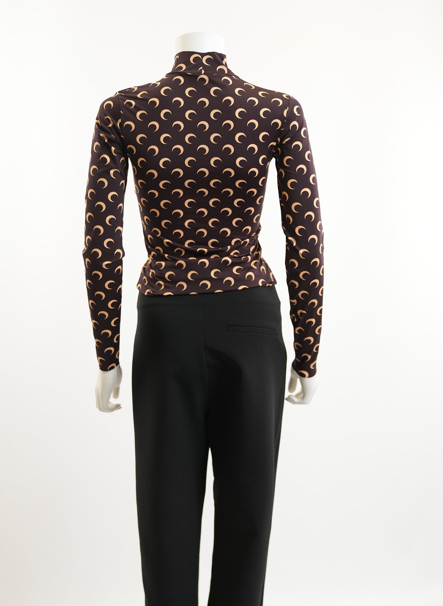 Marine Serre Crescent Moon Print Turtleneck Top