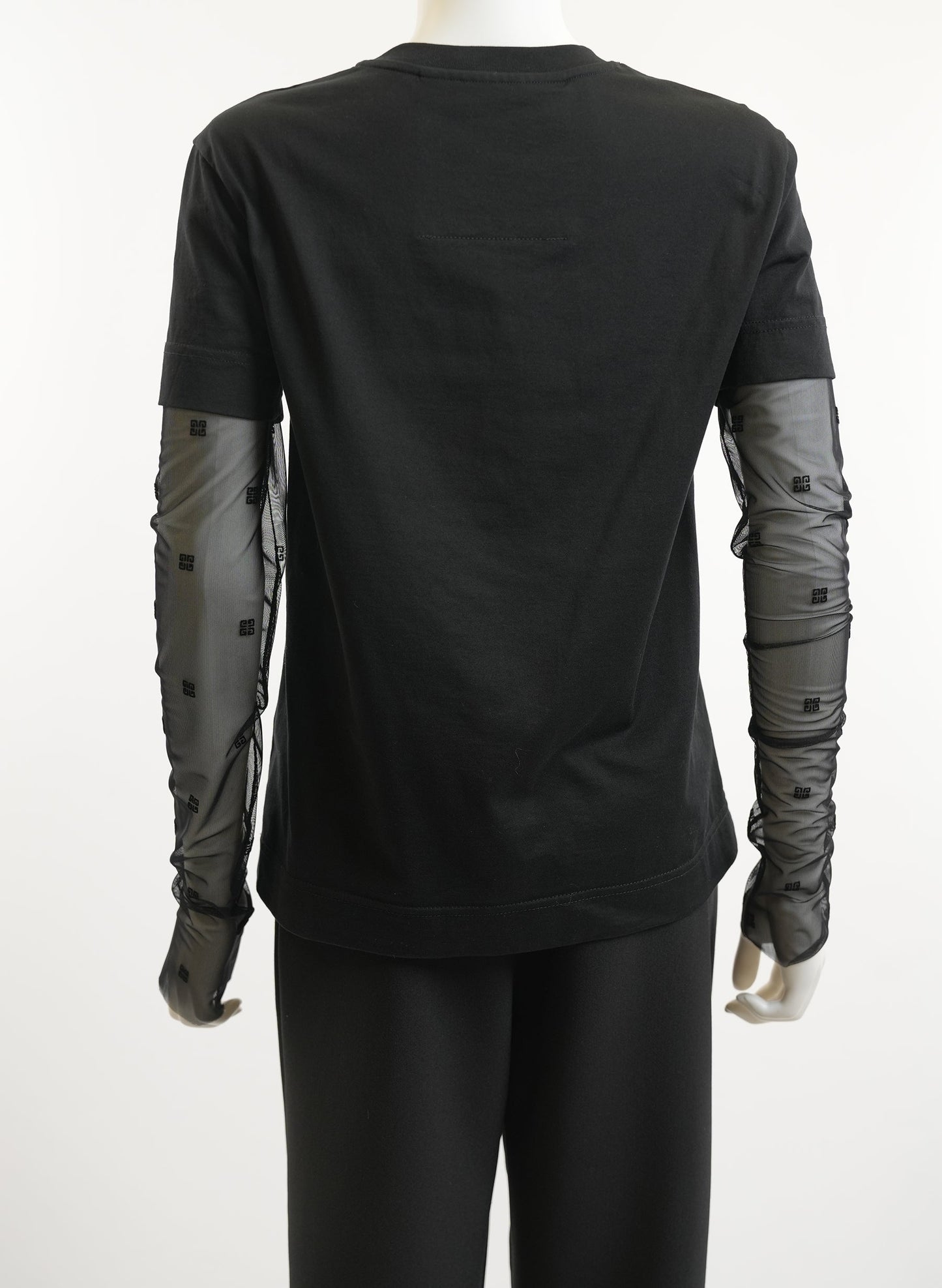 Givenchy Logo Print Semi Sheer Cotton T Shirt