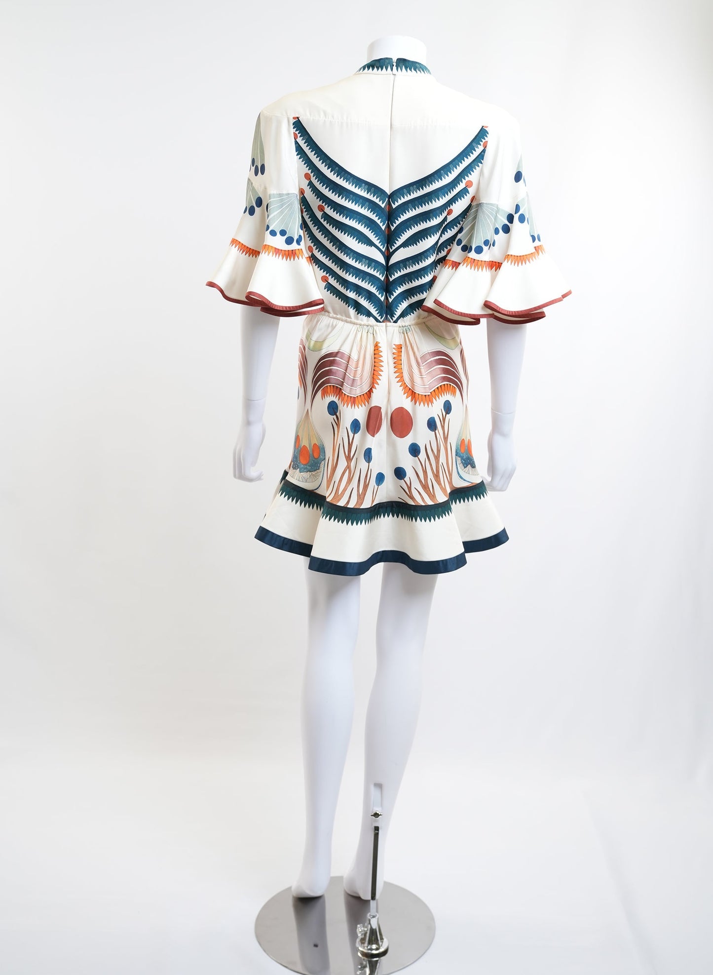 Chloe Ruffle Print Silk Dress