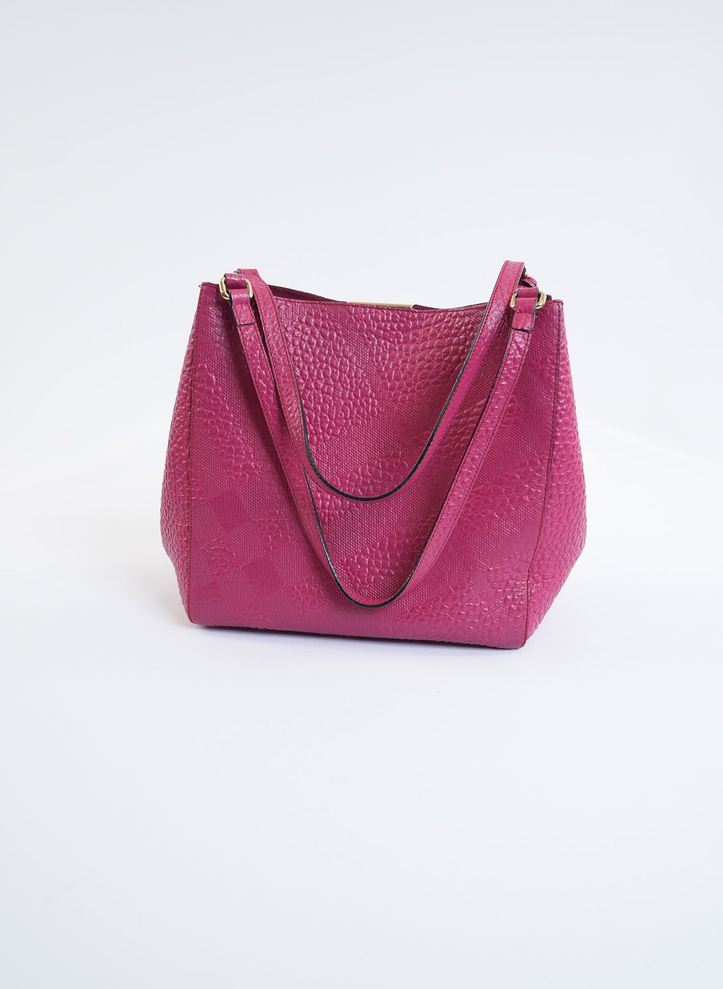 Burberry Canterbury Grain Calfskin Embossed Leather Bag