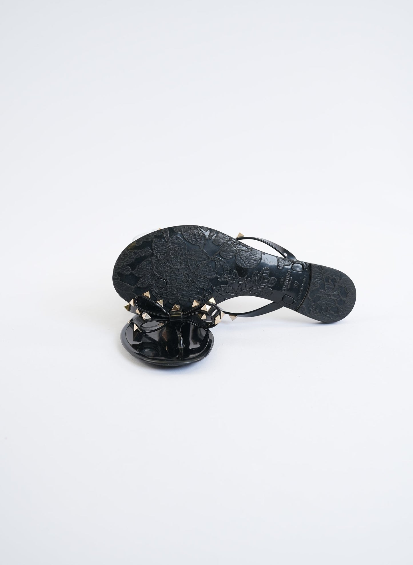 Valentino Rockstud Black Jelly Flip Flops
