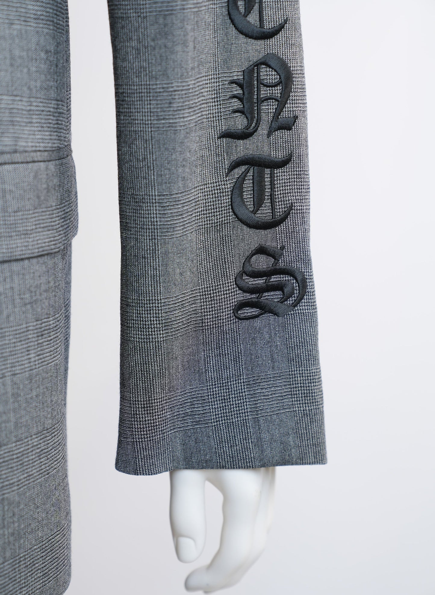 Vetements Gray Houndstooth Printed Gothic Blazer