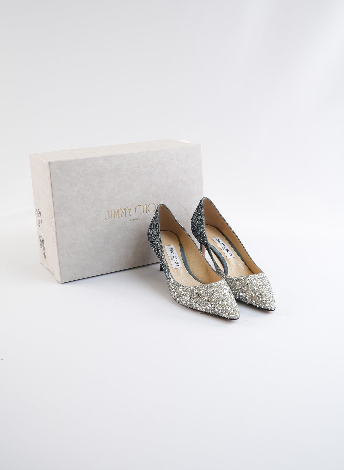 Jimmy Choo Romy 60 Silver Pumps