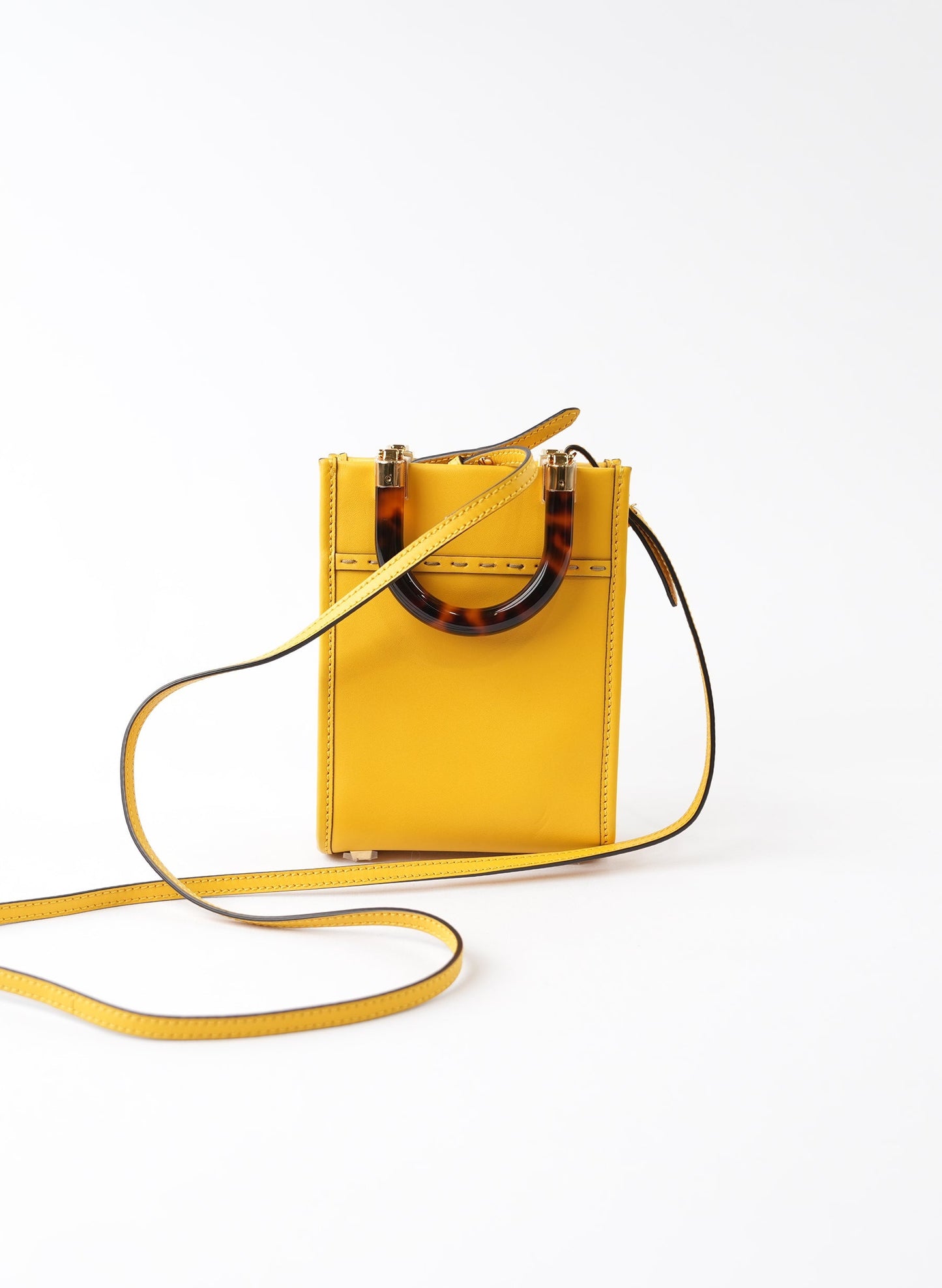 Fendi Leather Mini Sunshine Shopper Tote