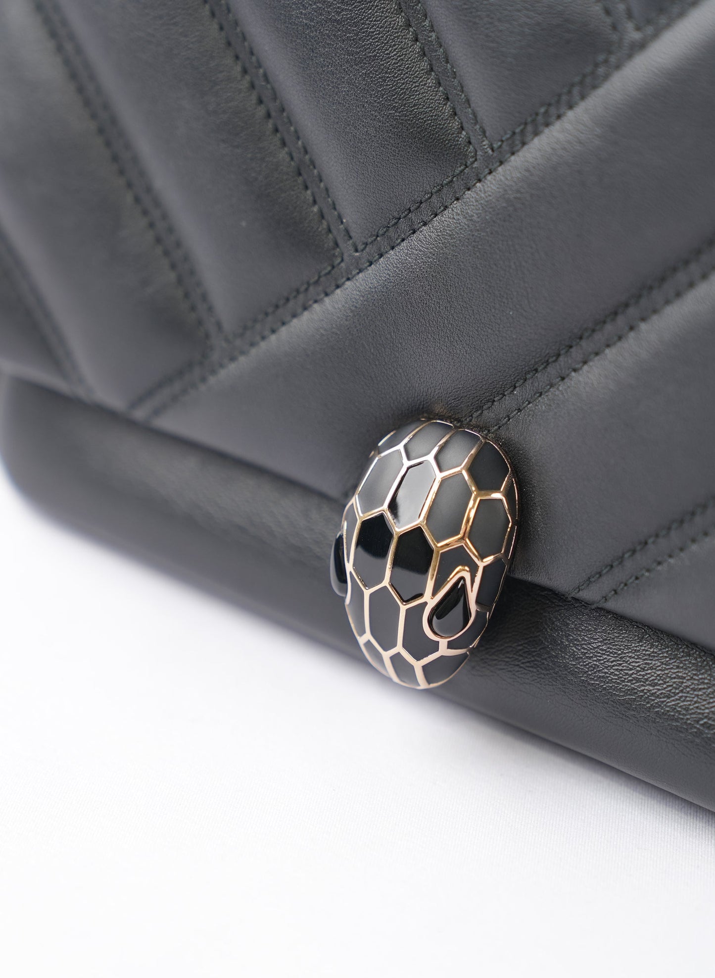 Bvlgari Serpenti Forever Black Leather Handbag