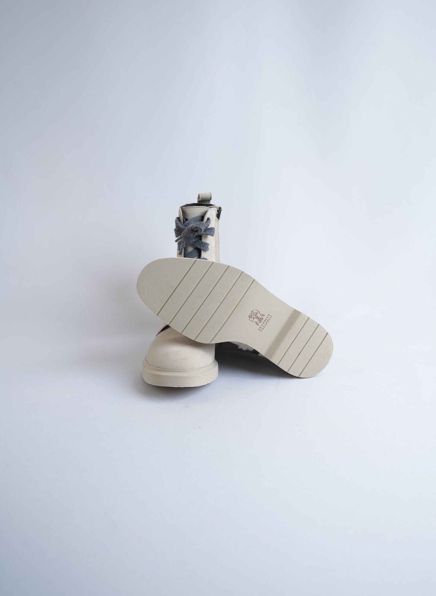 Brunello Cucinelli Embellished Suede Combat Boots