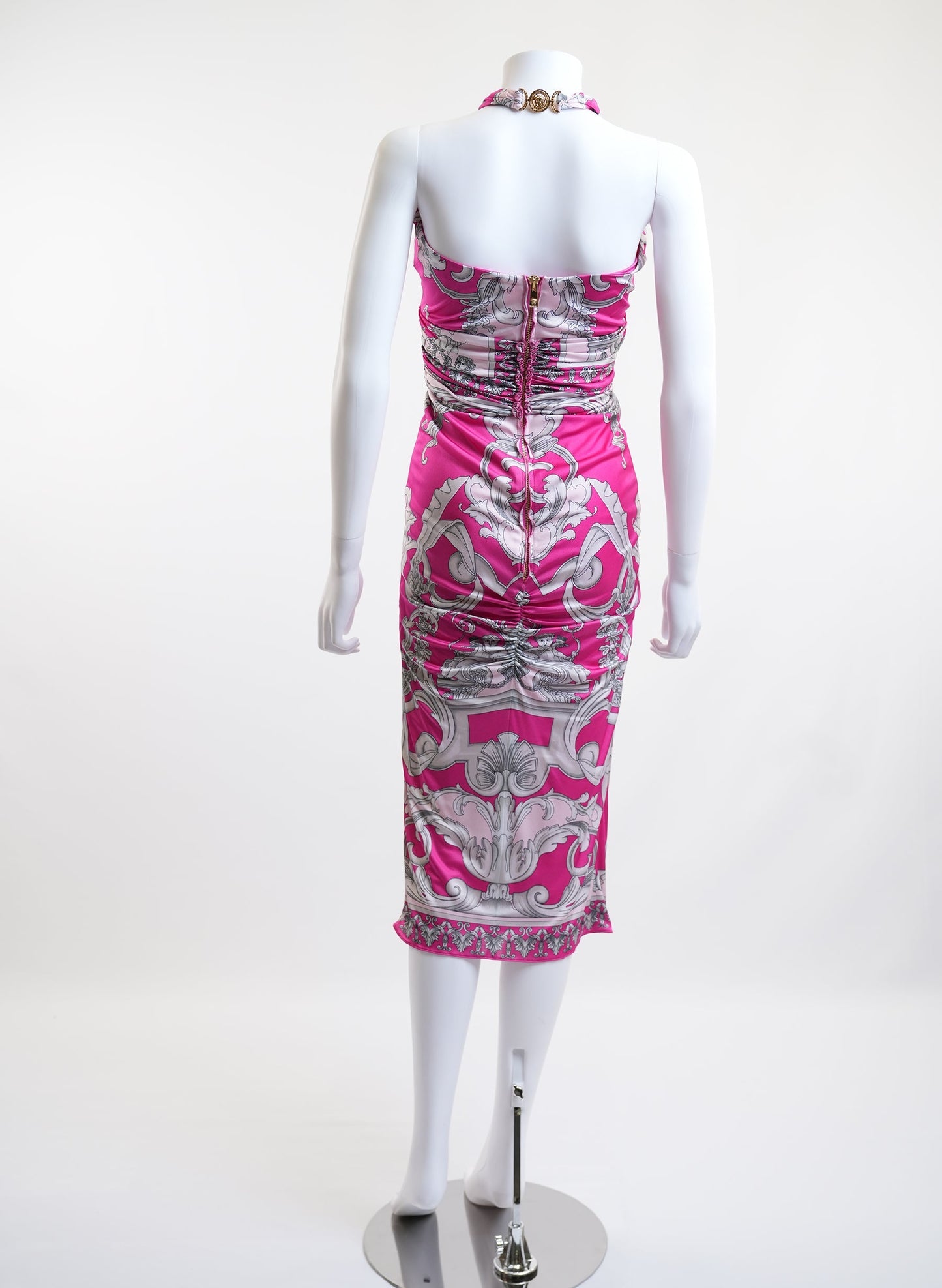 Versace Printed Halter Neck Dress