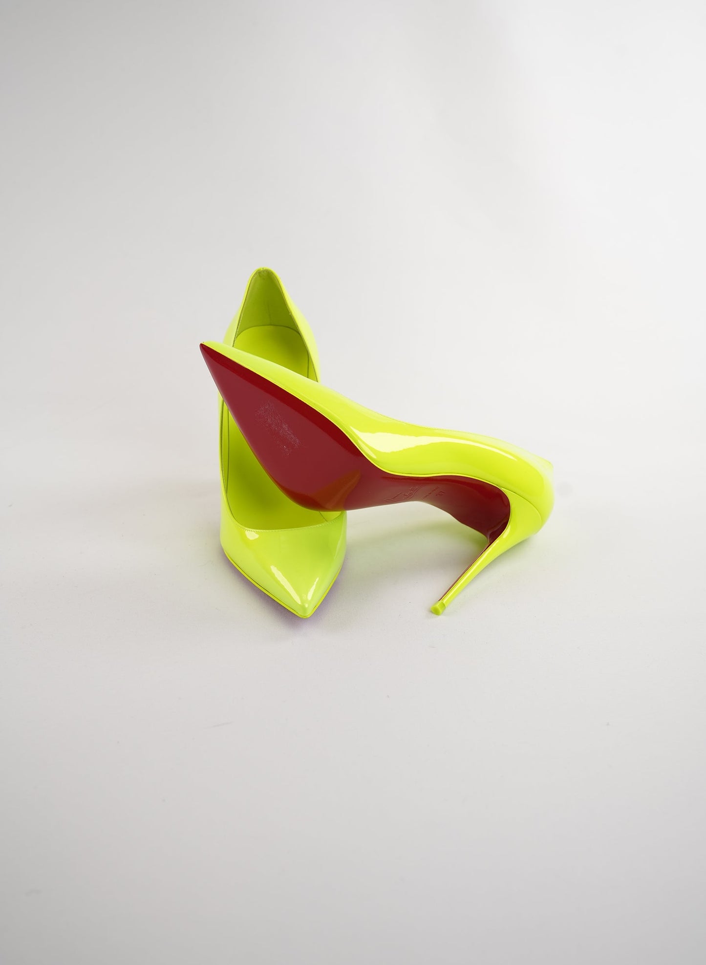Christian Louboutin Kate 100 Patent Leather Neon Pumps