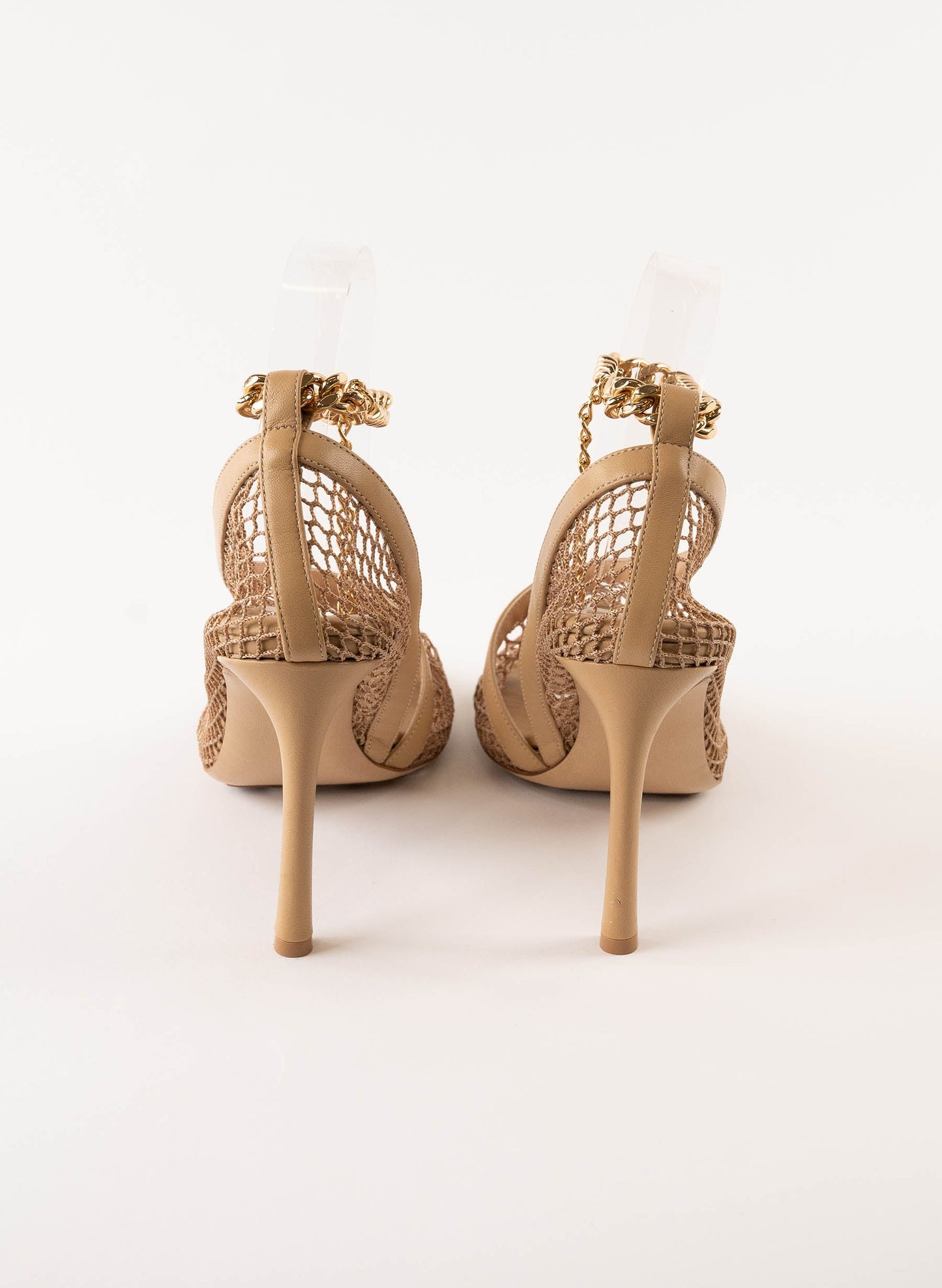 Bottega Veneta Mesh Nappa Chunky Chain Sandals