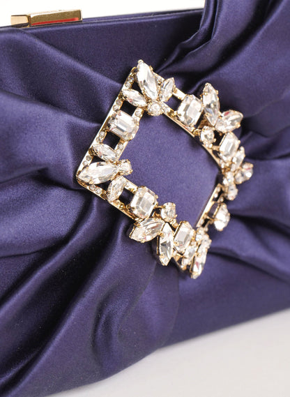 Roger Vivier Broche Drape Satin Clutch