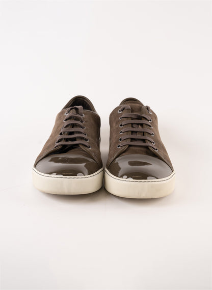Lanvin Patent and Suede Low Top Sneakers