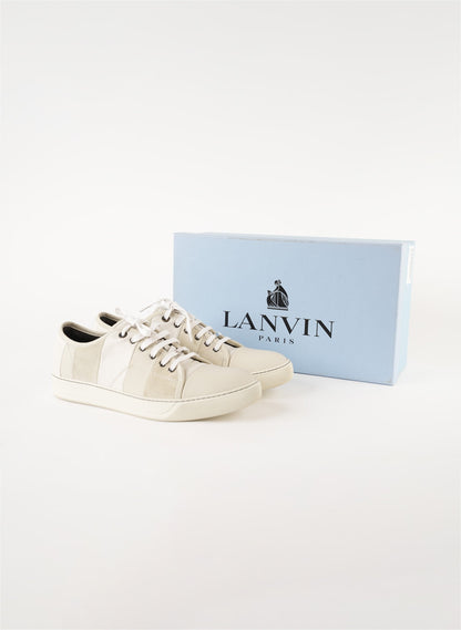 Lanvin Striped Leather Low-Top Sneaker