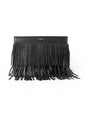 Saint Laurent Leather Fringe Clutch