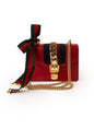 Gucci Mini Sylvie Chain Shoulder Bag in Hibiscus Red Calfskin