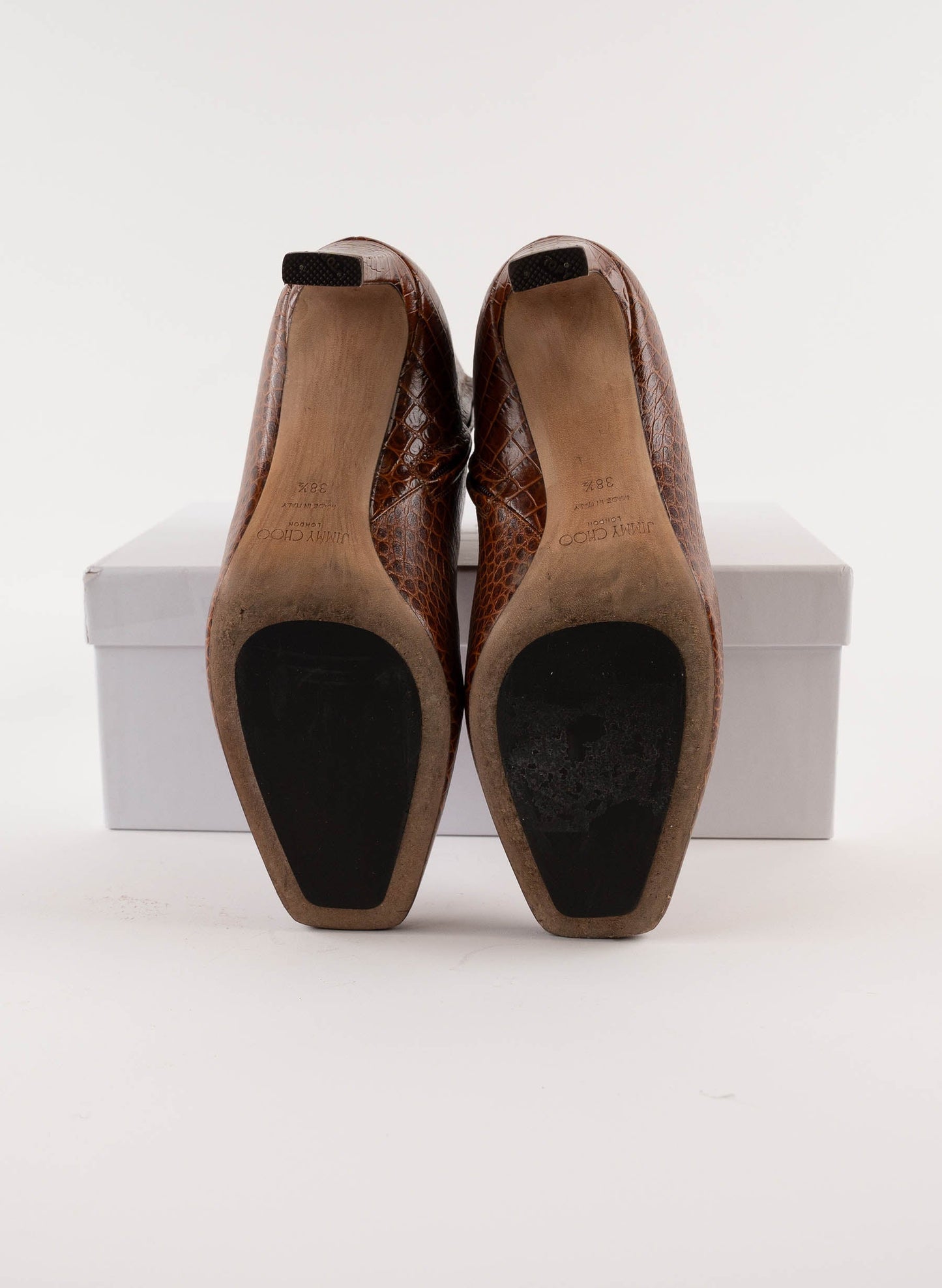 Jimmy Choo Calfskin Crocodile Embossed Minori Booties
