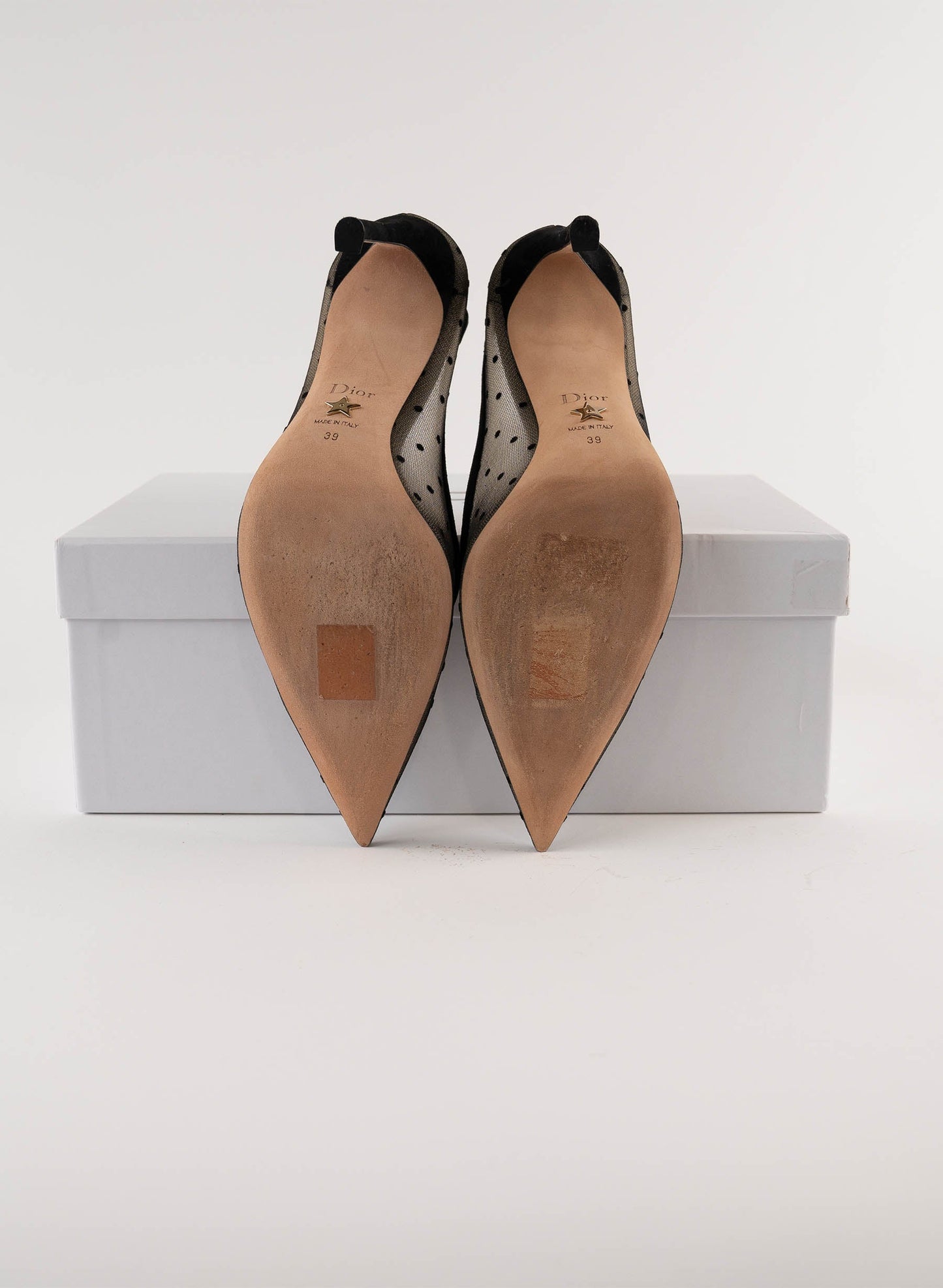 Christian Dior Mesh Plumetis Tulle D-Moi Pumps