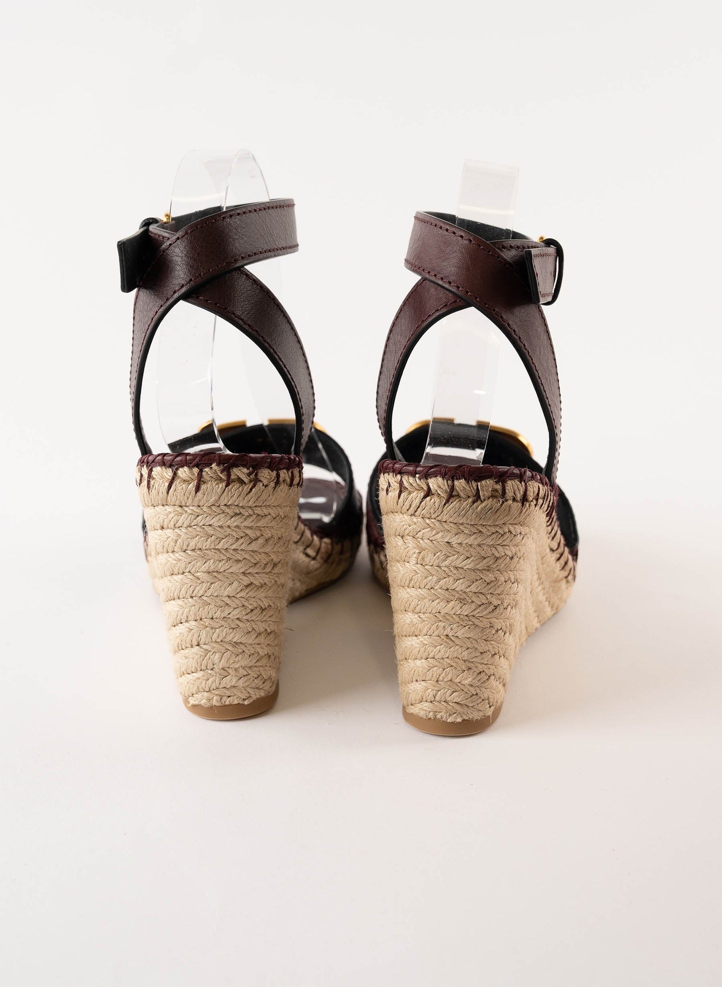 Valentino VLogo Ankle Wrap Espadrille Wedge Sandal