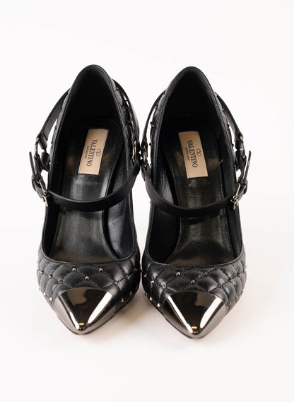 Valentino Nappa Rockstud Spike Mary Jane Heels