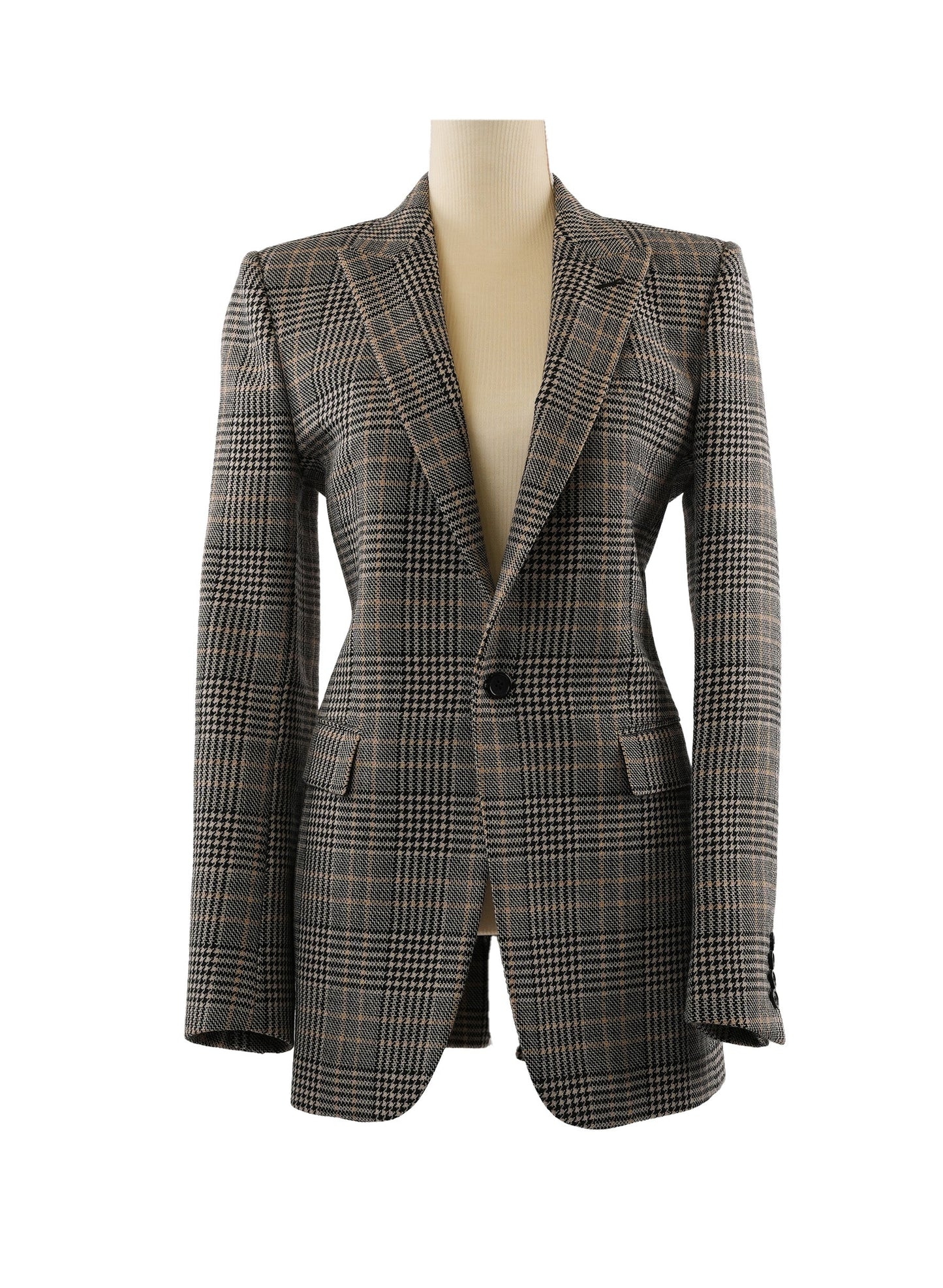 Saint Laurent Wool Prince of Wales Check Blazer