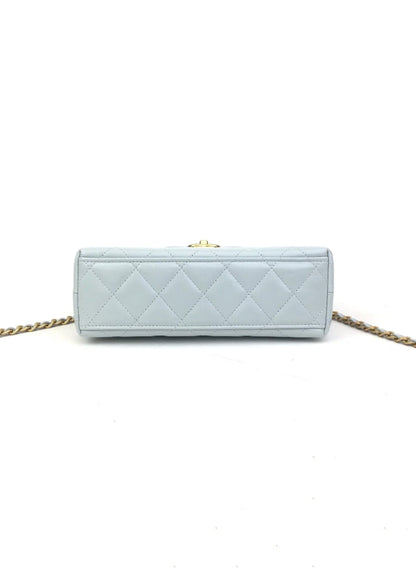 Chanel Kelly Shopping Bag Large Blue Calfskin
