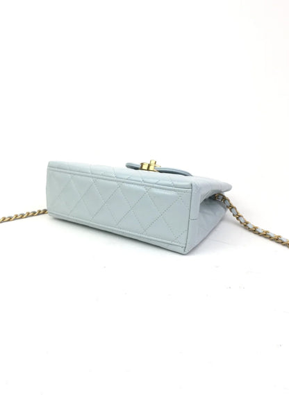 Chanel Kelly Shopping Bag Large Blue Calfskin