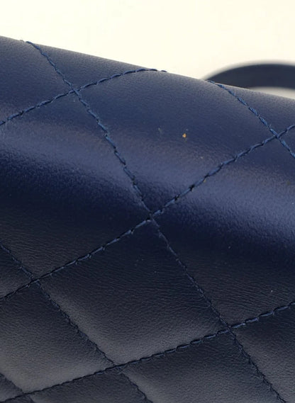 Chanel Square Wallet On Chain (WOC) Blue Lambskin