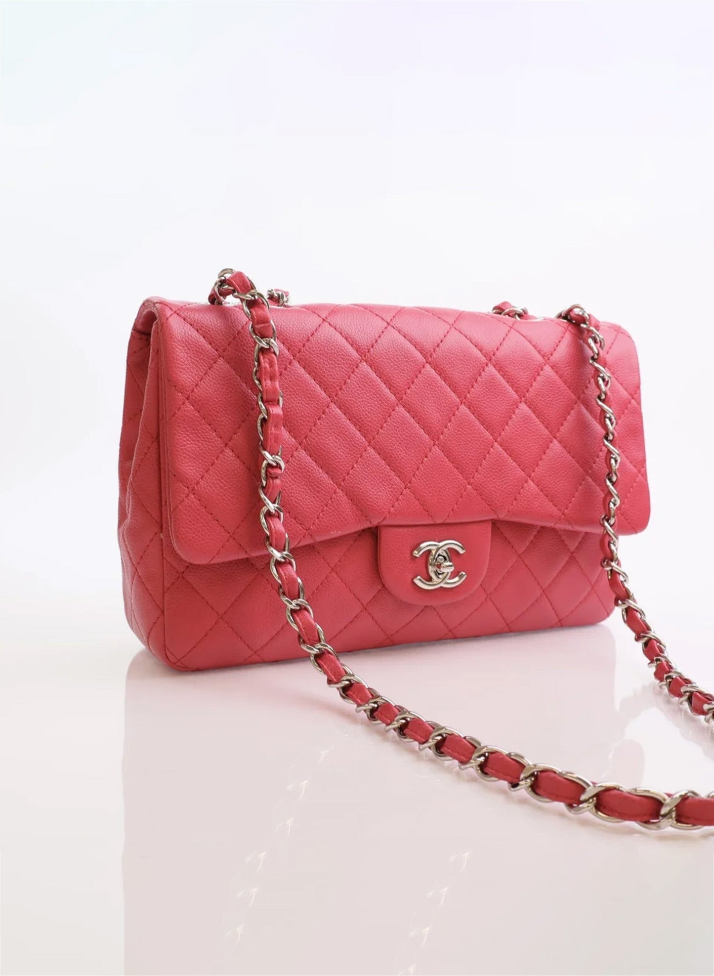 Chanel Classic Single Flap Jumbo Pink Caviar