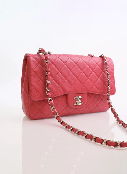 Chanel Classic Single Flap Jumbo Pink Caviar