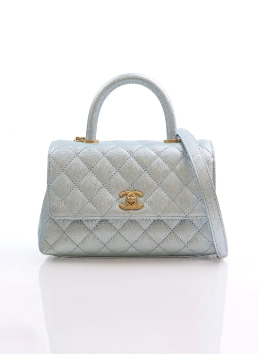 Chanel Coco Handle Small Blue Caviar