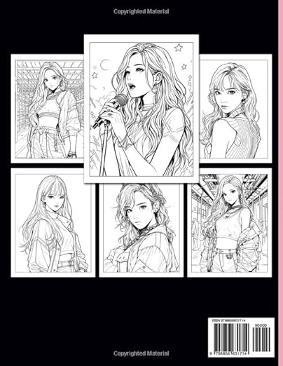 K-POP Coloring Book FOR KIDS: Vibrant Music World Coloring Pages with Energetic Performances Illustrations for All Ages Fun & Relaxation