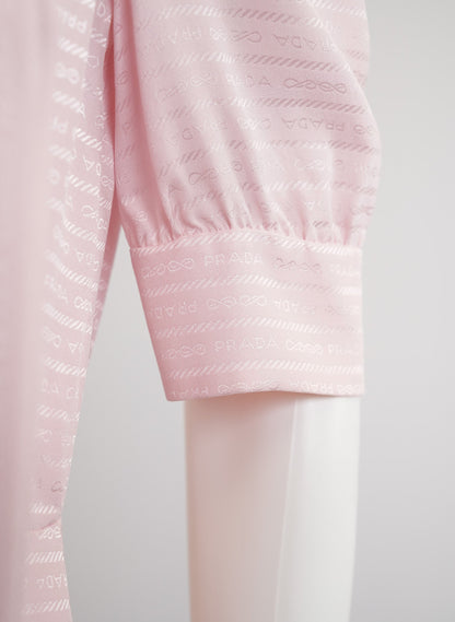Prada Pink Bow Tie Silk Dress