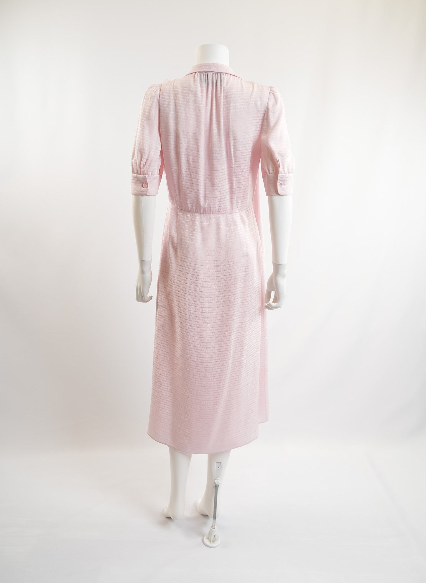 Prada Pink Bow Tie Silk Dress