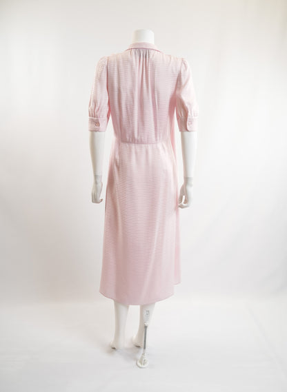Prada Pink Bow Tie Silk Dress
