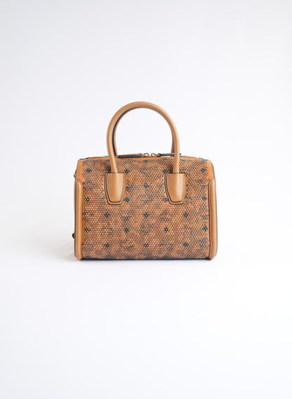 MCM Coated Canvas Studded Handle Bag