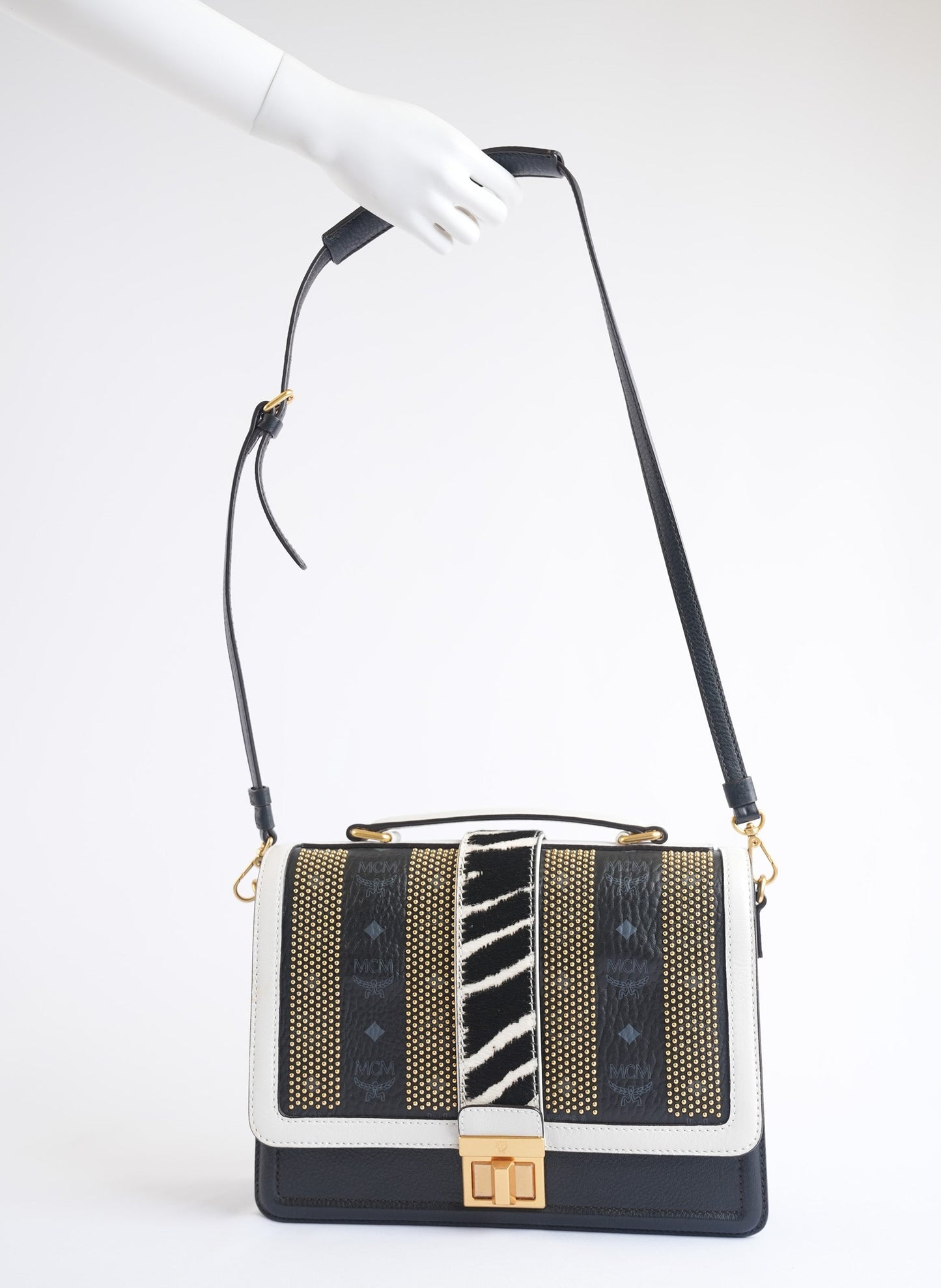 MCM Zebra Print Shoulder Bag