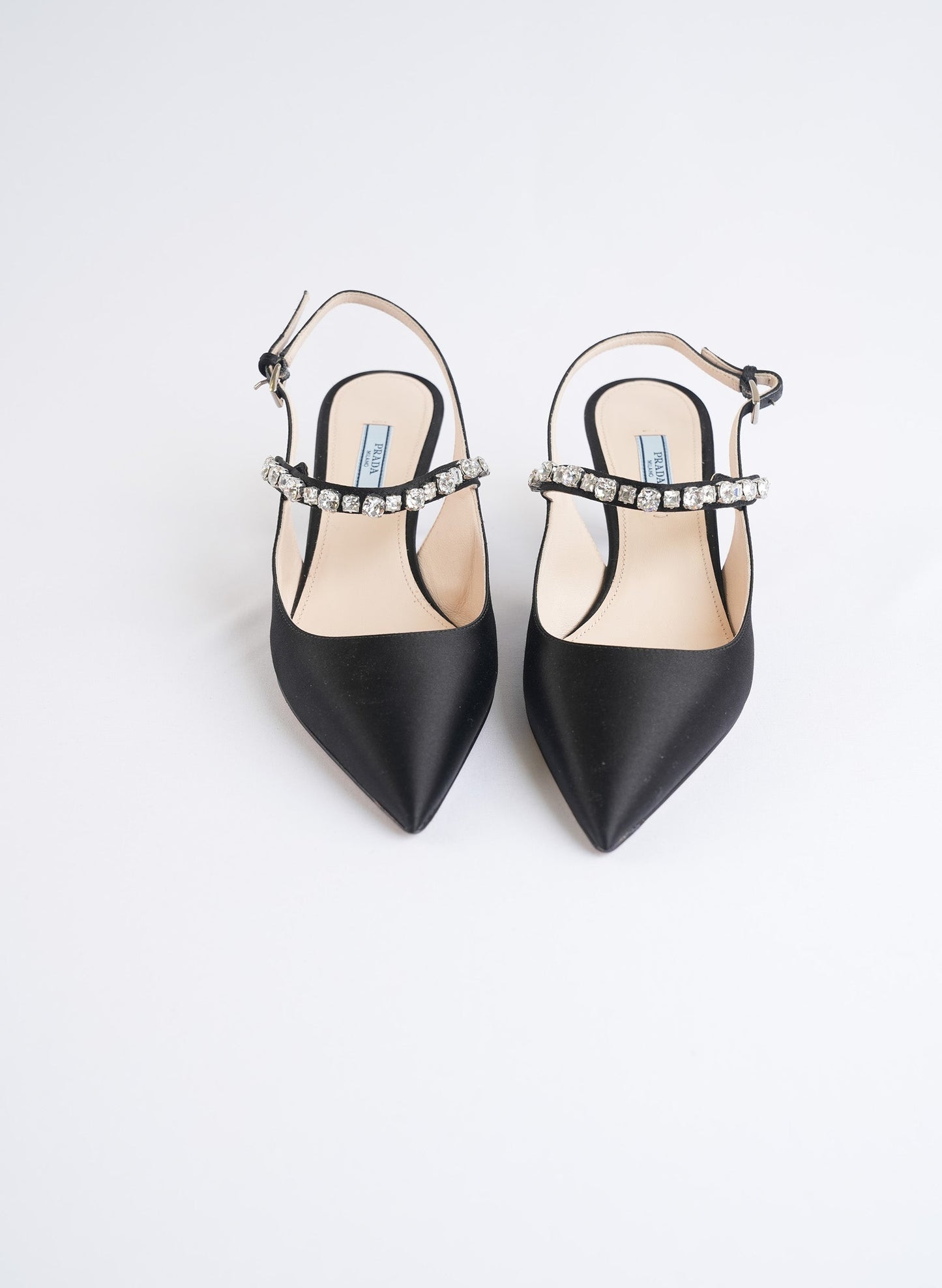 Prada Crystal Embellish Kitten Heel