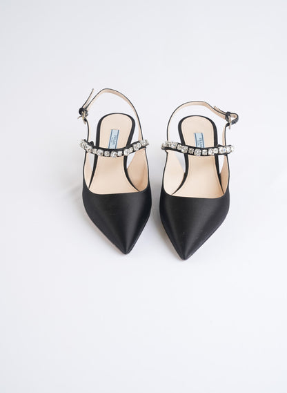 Prada Crystal Embellish Kitten Heel
