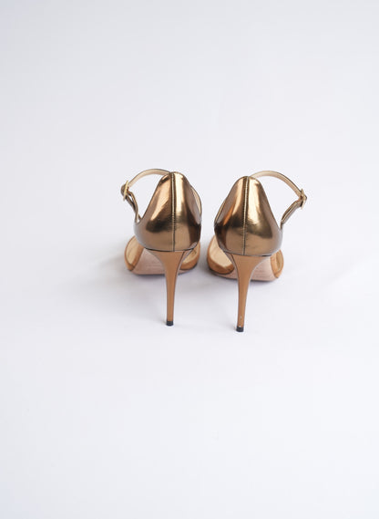 Jimmy Choo Marny 85 Suede Mirror Leather Heels