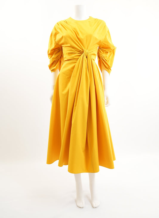 Alexander McQueen Midi Cotton Drapped Dress