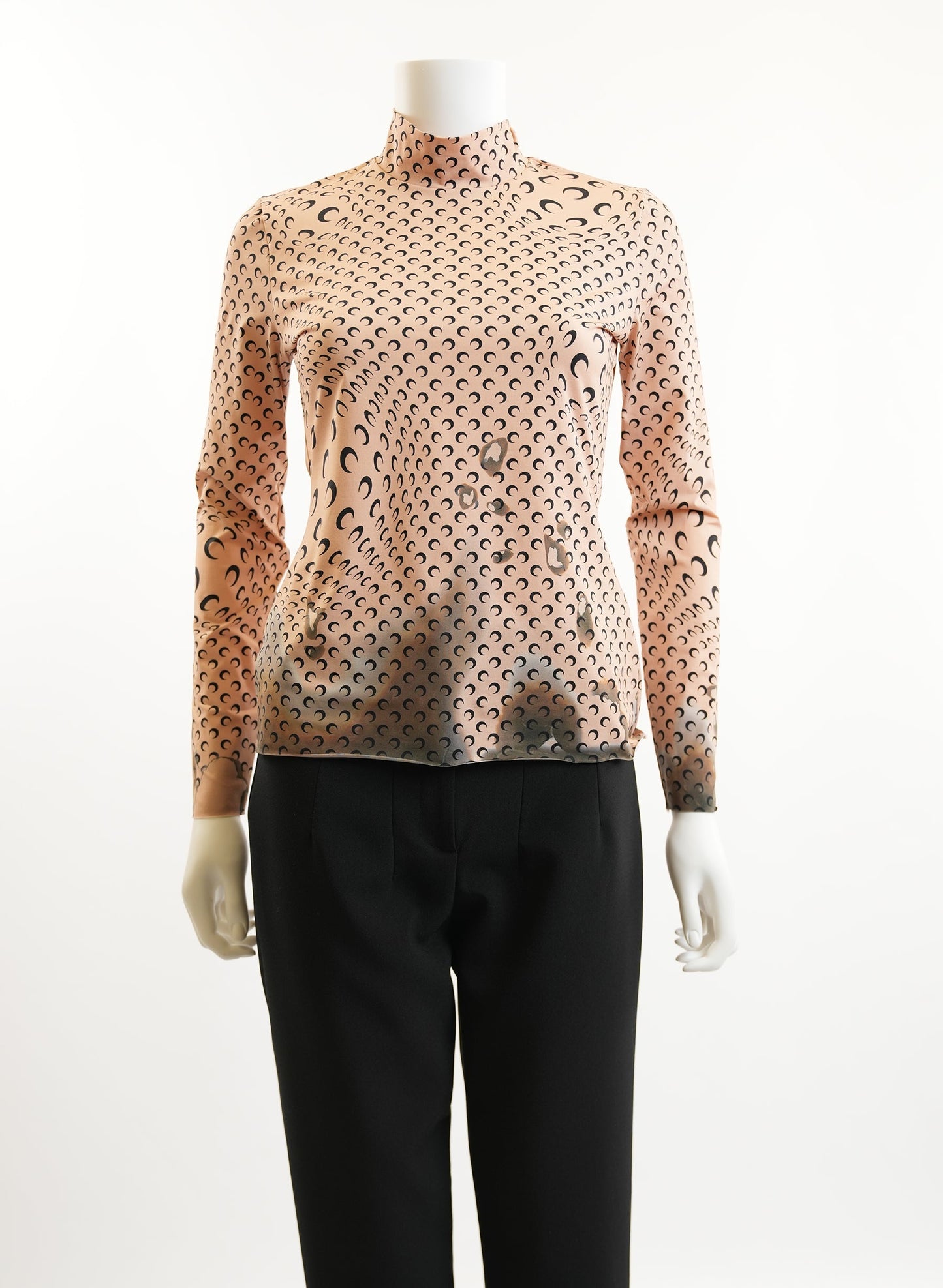 Marine Serre Crescent Moon Print Turtleneck Top