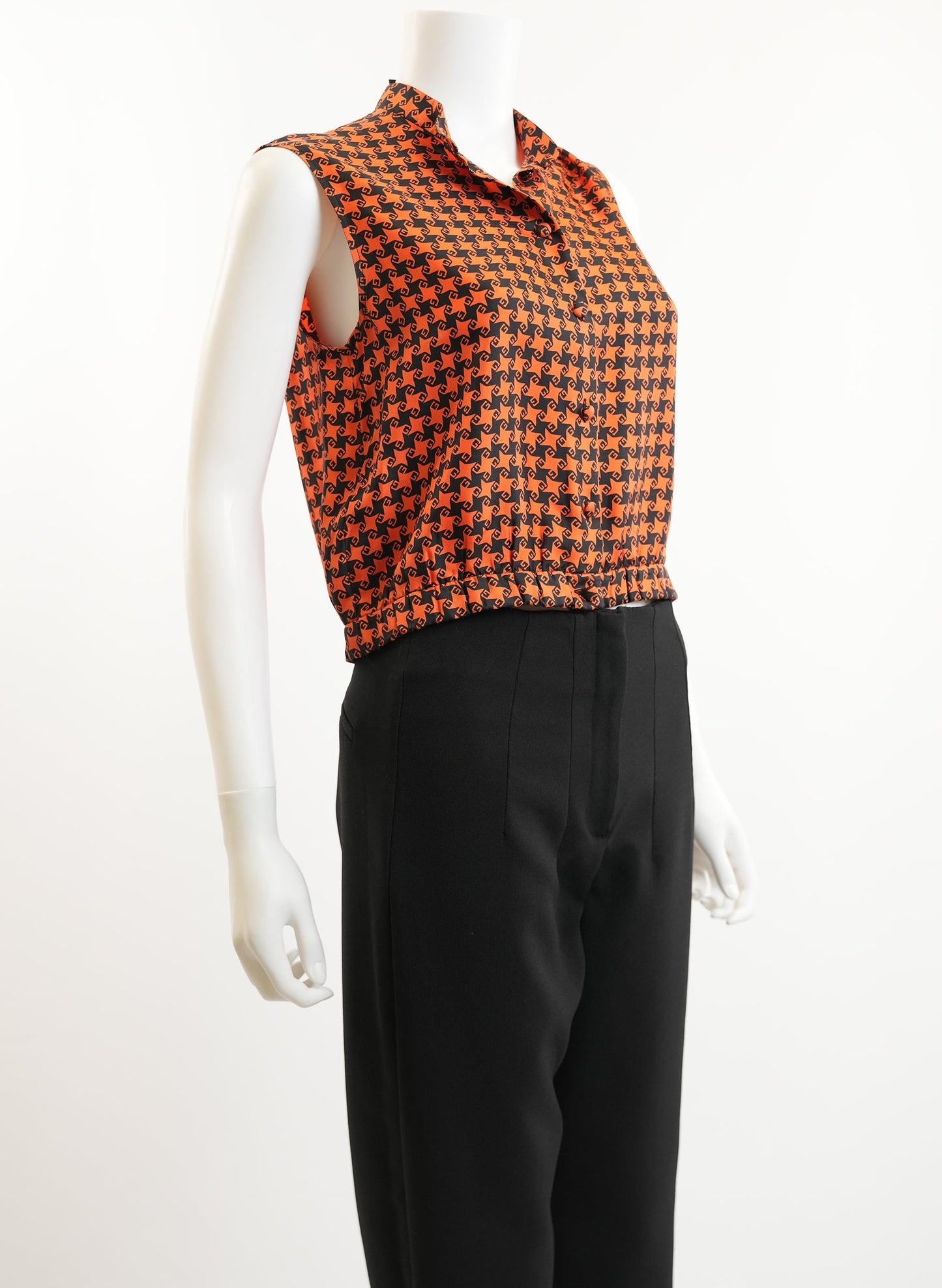 Gucci Silk Cropped Blouse