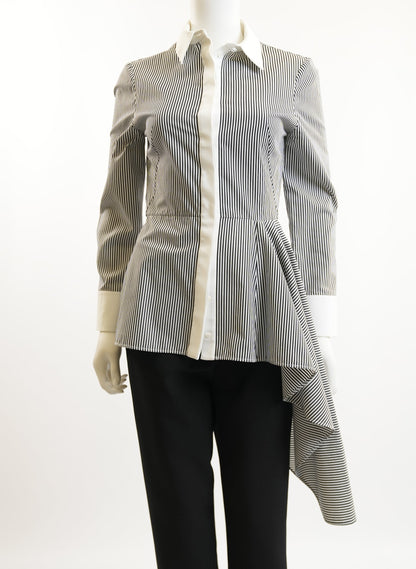 Alexander McQueen Striped Poplin Blouse