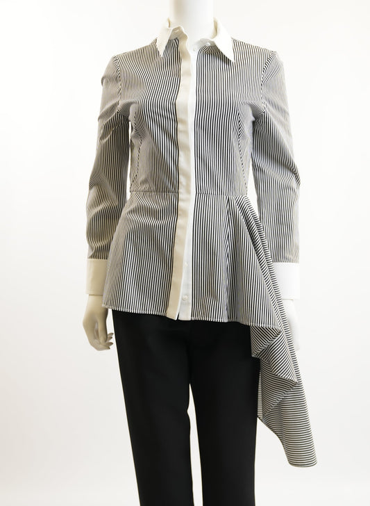 Alexander McQueen Striped Poplin Blouse