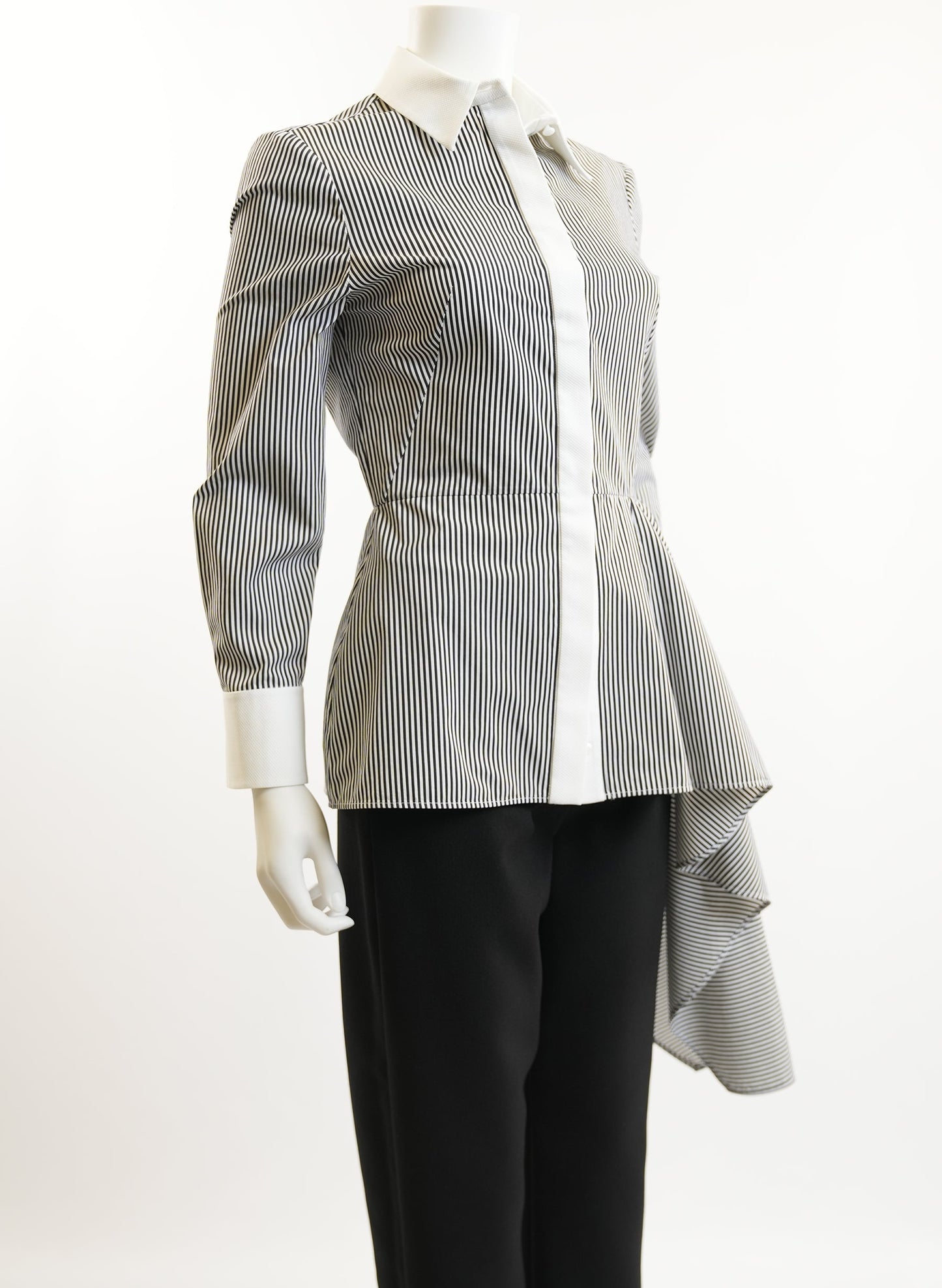 Alexander McQueen Striped Poplin Blouse