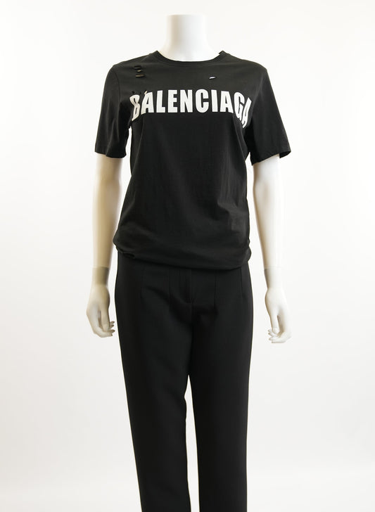 Balenciaga Thrashed Logo T-Shirt