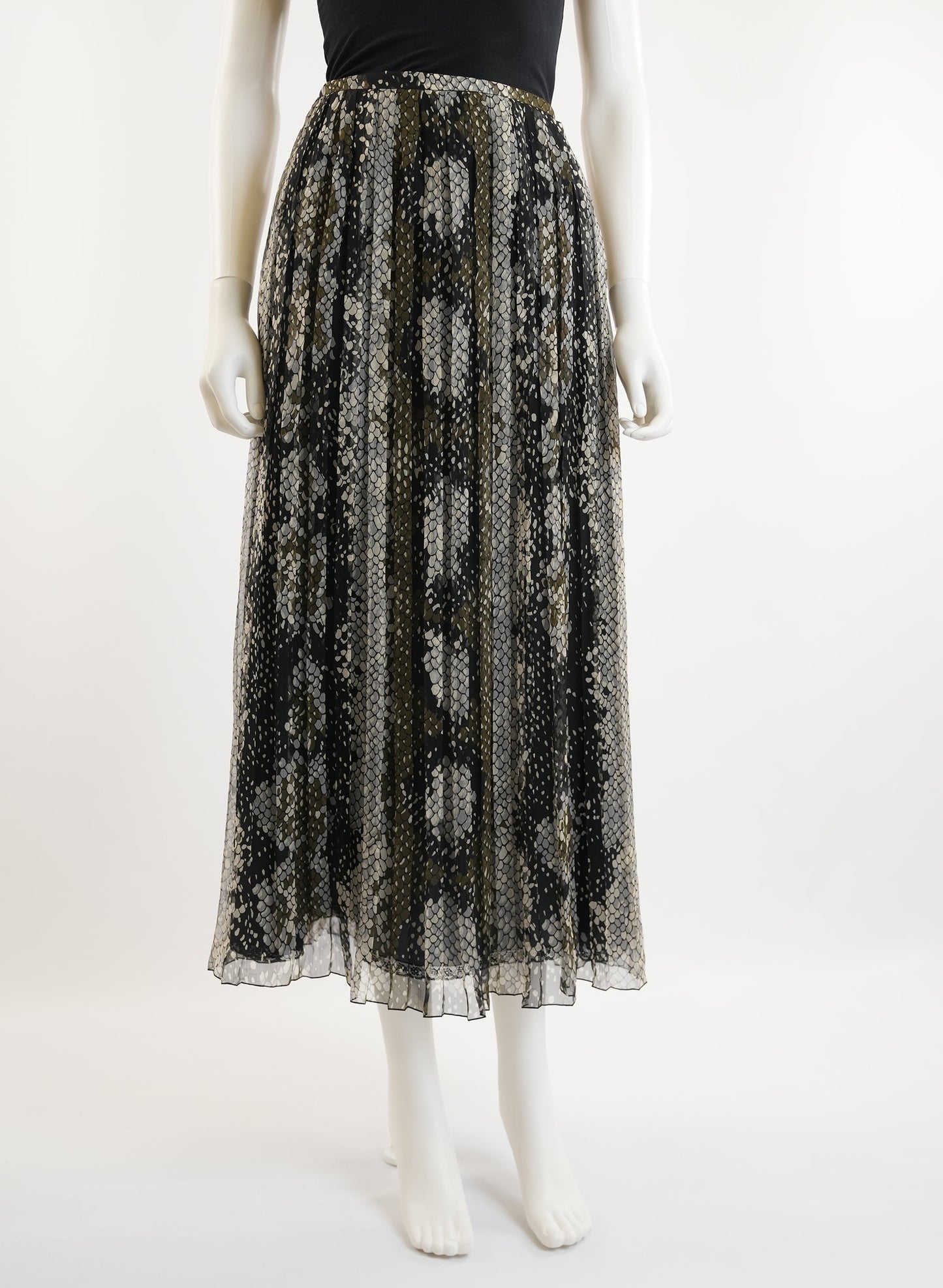 Prada Pleated Scale Print Skirt