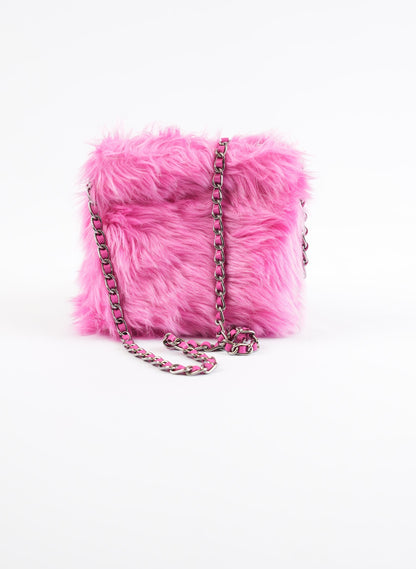 Prada Pink Fur Crossbody Bag