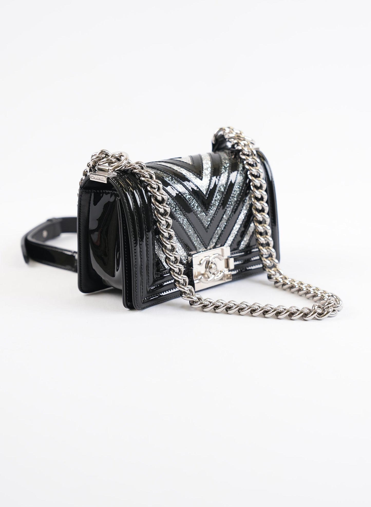 Chanel Patent Glitter PVC Quilted Boy Flap Bag